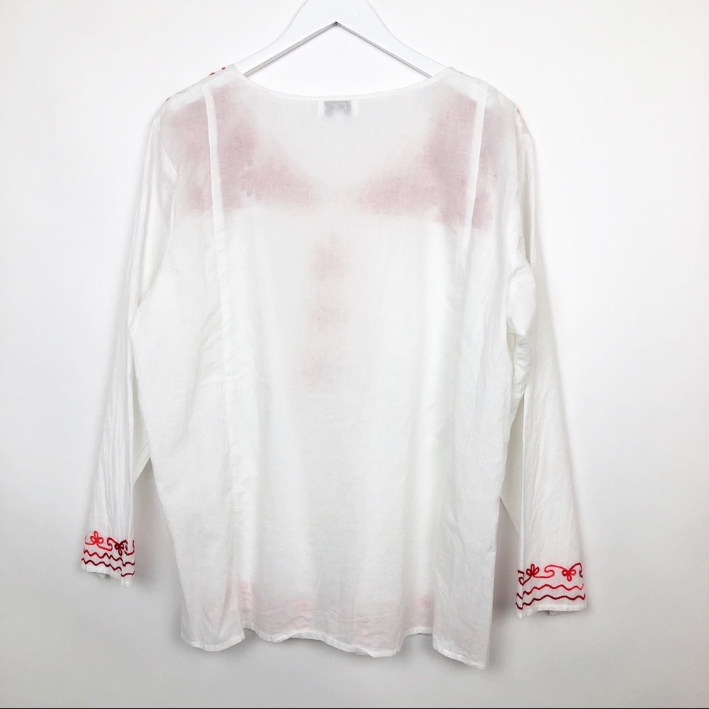 C|C Collection Boho Embroidered White Long Sleeve - Picture 9 of 11
